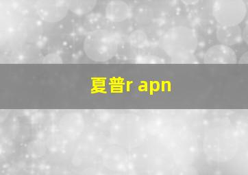 夏普r apn